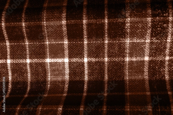 Fototapeta Mocha Mousse background Color of 2025 year. Classic checkered lilac textile pattern. Scottish cell.