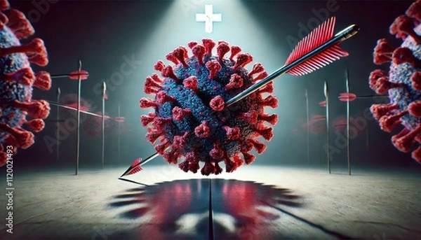 Obraz Arrow of hope destroys the virus