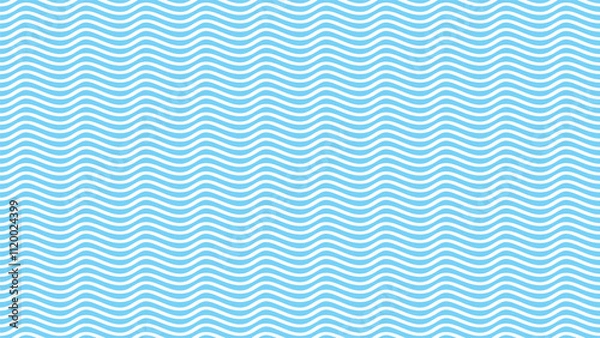 Fototapeta Vetor seamless pattern, sea waves, light blue color, simple geometric pattern template