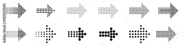 Obraz Halftone arrow sign.