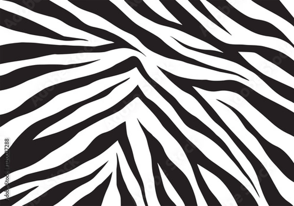 Fototapeta Zebra Print Texture, Trendy zebra skin pattern background vector. Animal fur, vector background for Fabric design, wrapping paper, textile and wallpaper.