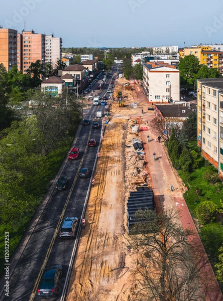 Obraz Road construction in the city