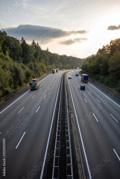 Fototapeta Traffic on highway in Germany