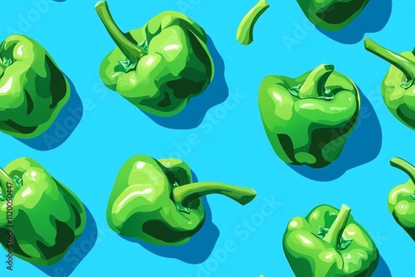 Obraz Seamless pepper pop art pattern wallpaper