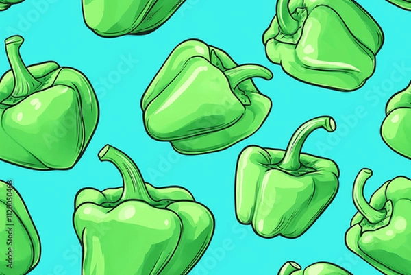 Obraz Seamless pepper pop art pattern wallpaper