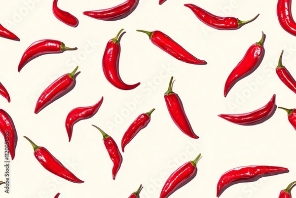 Fototapeta Seamless chilli pop art pattern wallpaper
