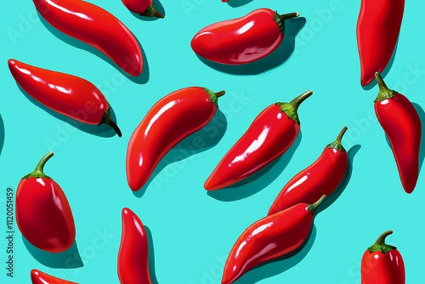 Obraz Seamless chilli pop art pattern wallpaper