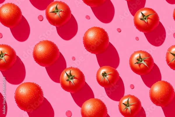 Obraz Seamless tomatoes pop art pattern wallpaper