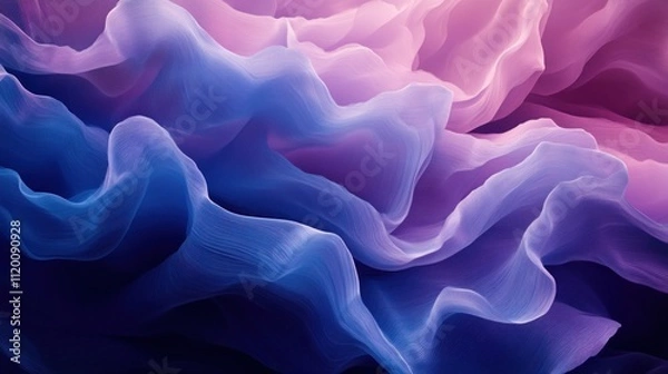 Fototapeta Abstract background with blue and pink gradient flowing waves.