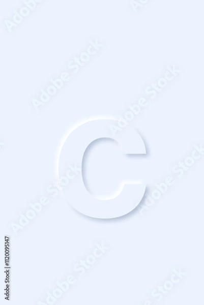 Fototapeta lowercase English letter c in light blue color