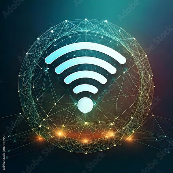 Fototapeta Abstract Wi-Fi Signal: Connecting Waves