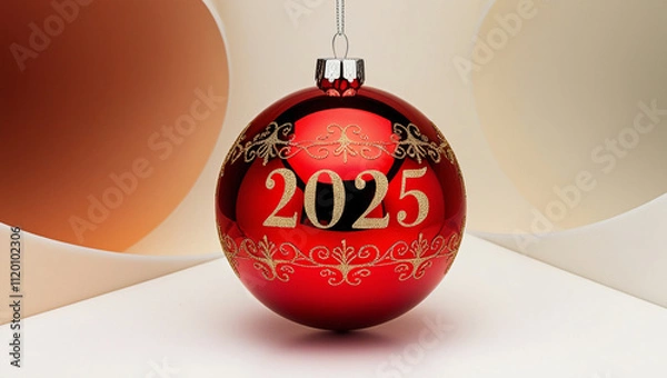Obraz Christmas decorations with numbers 2025