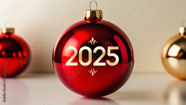 Obraz Christmas decorations with numbers 2025