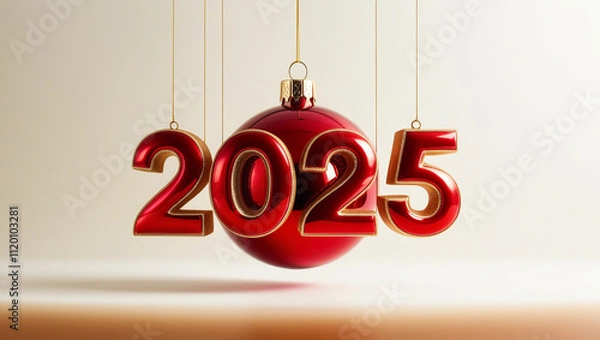 Obraz Christmas decorations with numbers 2025