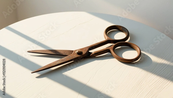 Fototapeta a pair of scissors on a white background