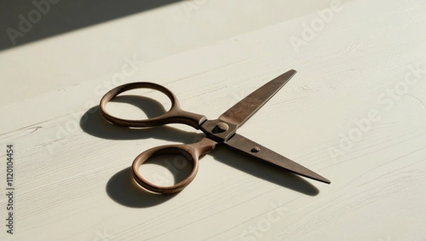 Obraz a pair of scissors on a white background