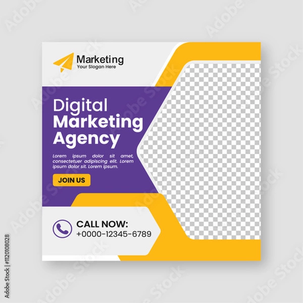 Obraz Digital business marketing agency social media posts banner design and minimal square banner template, ads, flyer design for promotion your corporate company and digital marketing agency