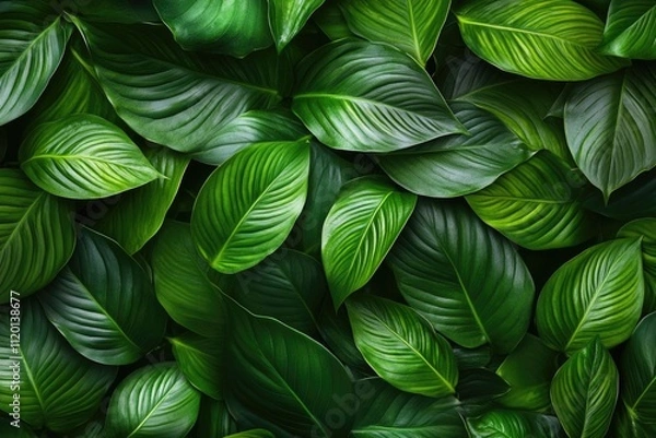 Obraz green leaves copy space