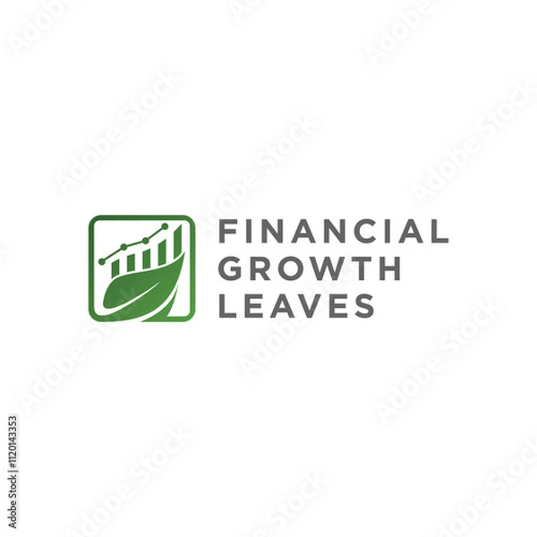 Obraz leaf financial growth logo design element vector template