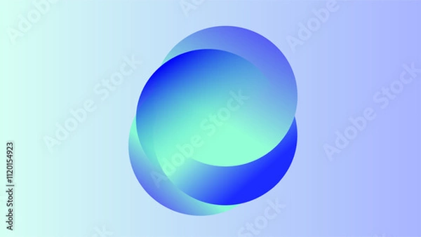 Obraz Merging blue and green colors circle geometric bright presentation background