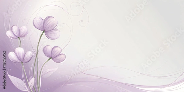 Fototapeta lavender flower in vector art style, created by generative AI