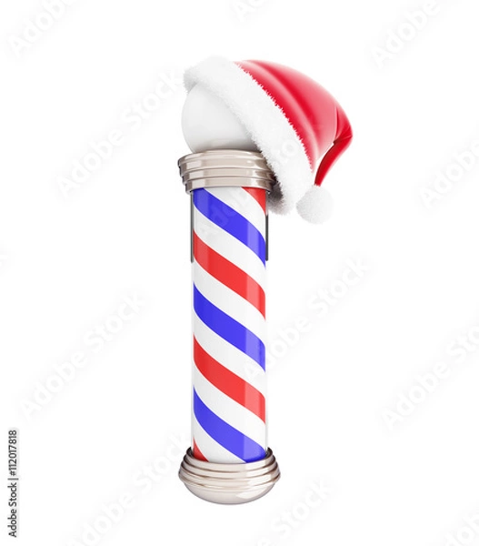 Obraz classic barber santa hat 3d Illustrations on a white background