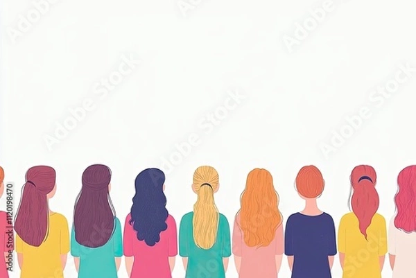 Obraz health warning prevention guidelines Diverse women standing together, showcasing different hairstyles and colors.