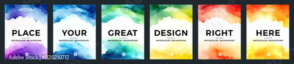 Obraz Brochure template layout, flyer cover design with watercolor background