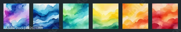 Obraz Big set of bright vector colorful watercolor background for poster, brochure or flyer