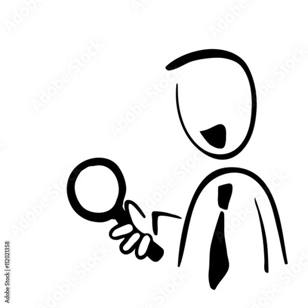 Obraz Strichfigur mit Lupe