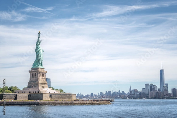 Obraz Statua Wolności i Manhattan, Nowy Jork