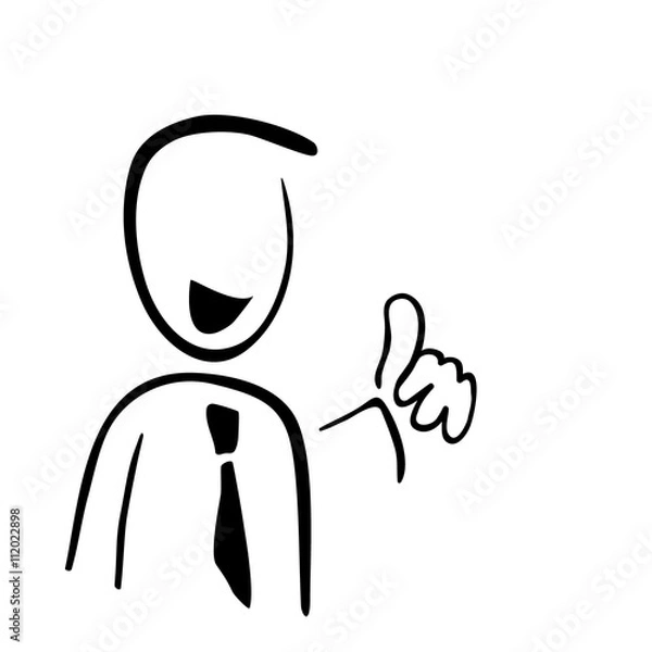 Obraz Strichfigur mit Daumen oben