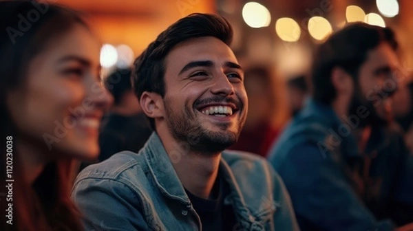 Fototapeta The Joyful Group Enjoying Together