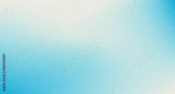 Fototapeta Light sky blue with white wave grainy abstract background with copy space for design