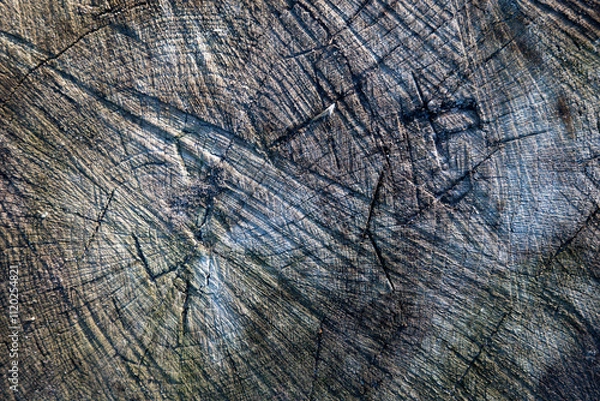 Obraz Close-up of weathered wood grain, showing intricate lines and textures.  A natural, rustic background.