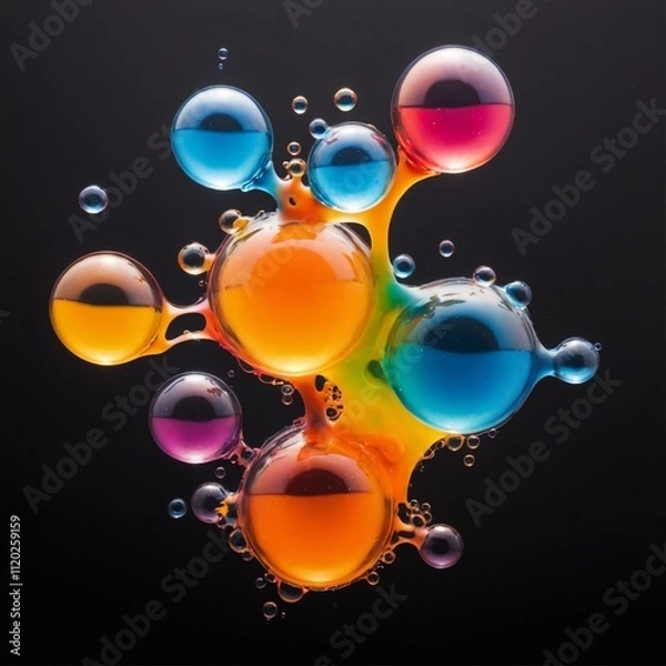 Fototapeta Colorful liquid bubbles, 