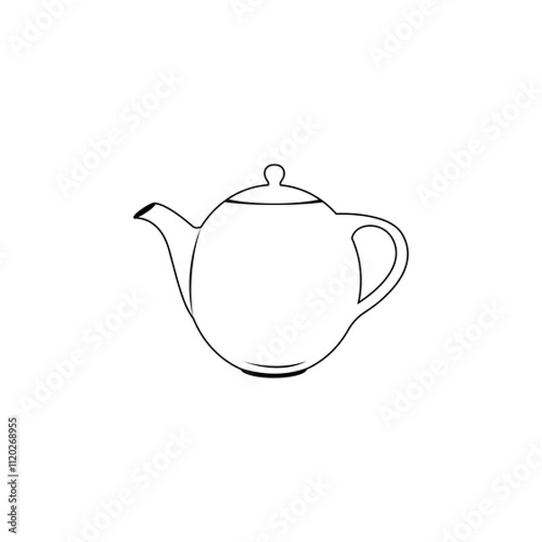Fototapeta Teapot vector icon, elements for cartoon templates