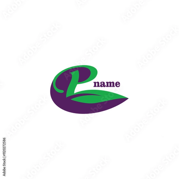 Fototapeta Letter p logo vector icon, element for initials template, emblem