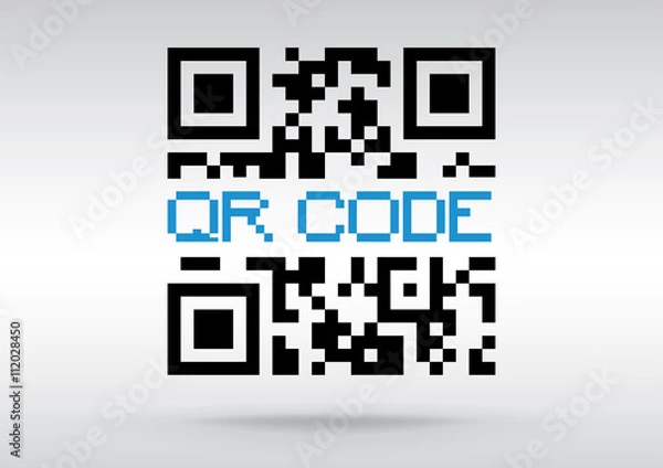 Fototapeta QR code to scan conceptual image, vector