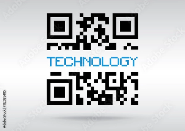 Fototapeta Technology symbol, vector conceptual QR code to scan