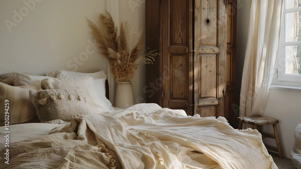 Fototapeta Modern style conceptual interior design 3d illustration