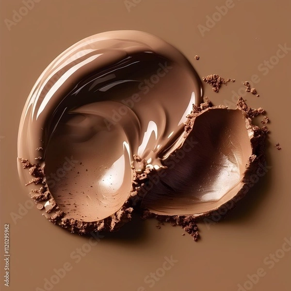 Obraz Creamy mocha mousse with cocoa accents, indulgent dessert in PANTONE 17-1230 Mocha Mousse hues