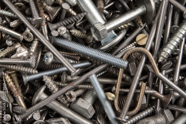 Obraz Chiodi, viti e bulloni.