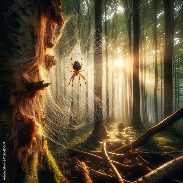Obraz spider in the forest