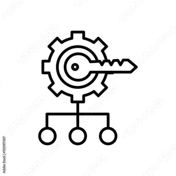 Fototapeta Key factor icon Thin line art collection