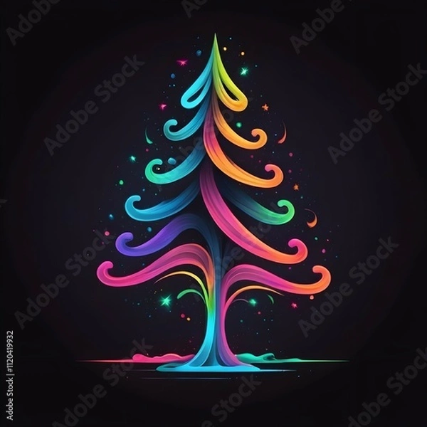 Obraz abstract christmas tree
