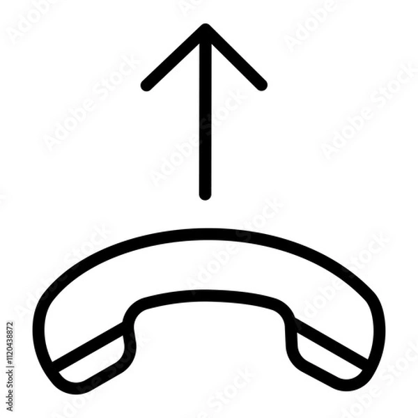 Fototapeta Handset icon with outgoing call. Vector illustration.