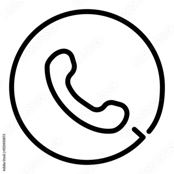Fototapeta Phone call icon isolated on white background. Vector illustration.