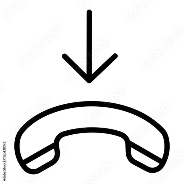 Obraz Handset icon with incoming call. Vector illustration.