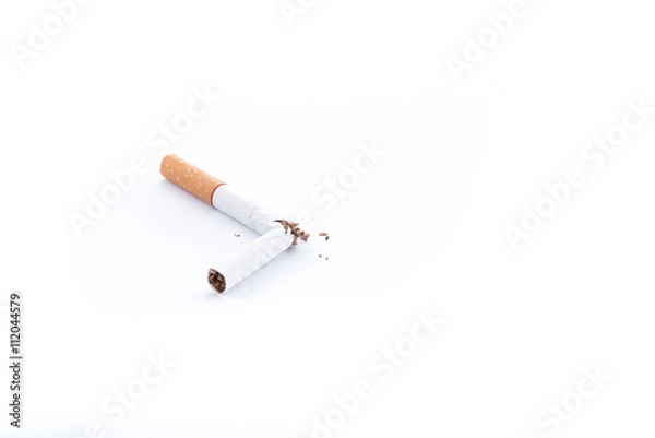 Obraz World No Tobacco Day,broken cigarette on a white background